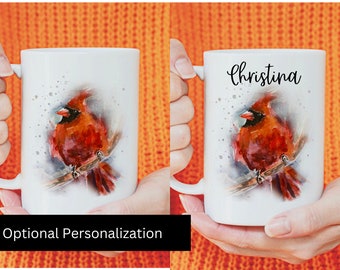 Cardinal Coffee Mug with Custom Name,Cardinal Custom Mug with personalization ,Cardinal gift for her,Personalized Name Gift for her