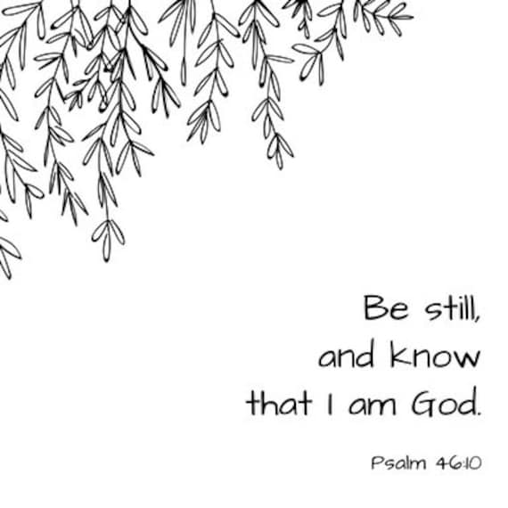 Be Still and Know that I am God Black Leather Keychain