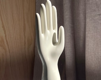 Vintage Porcelain Hand, Large Porcelain Glove Mold | General Porcelain, Trenton, New Jersey