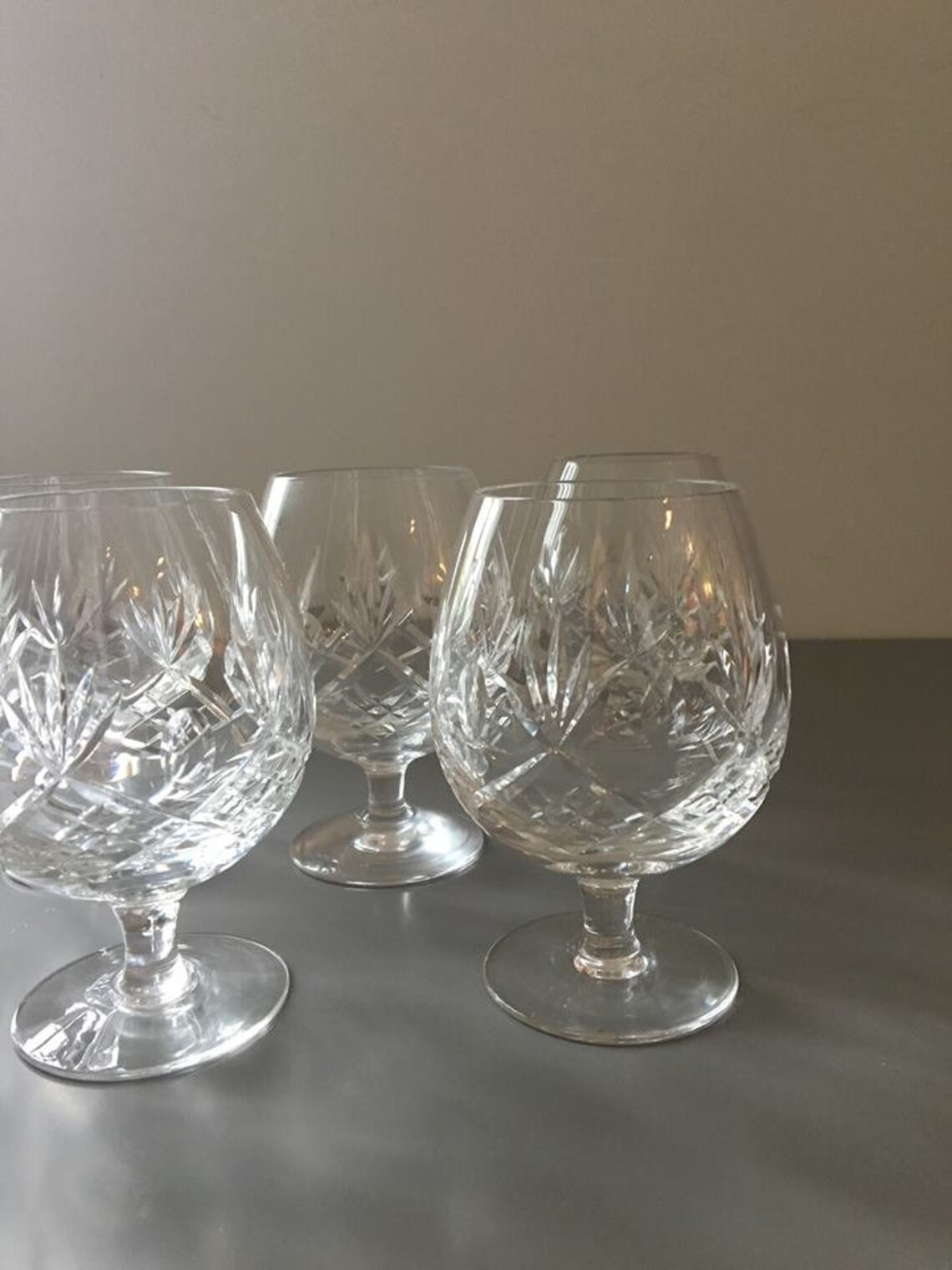 Vintage Handblown Cut Crystal Brandy Glasses / Set of 2 Etsy