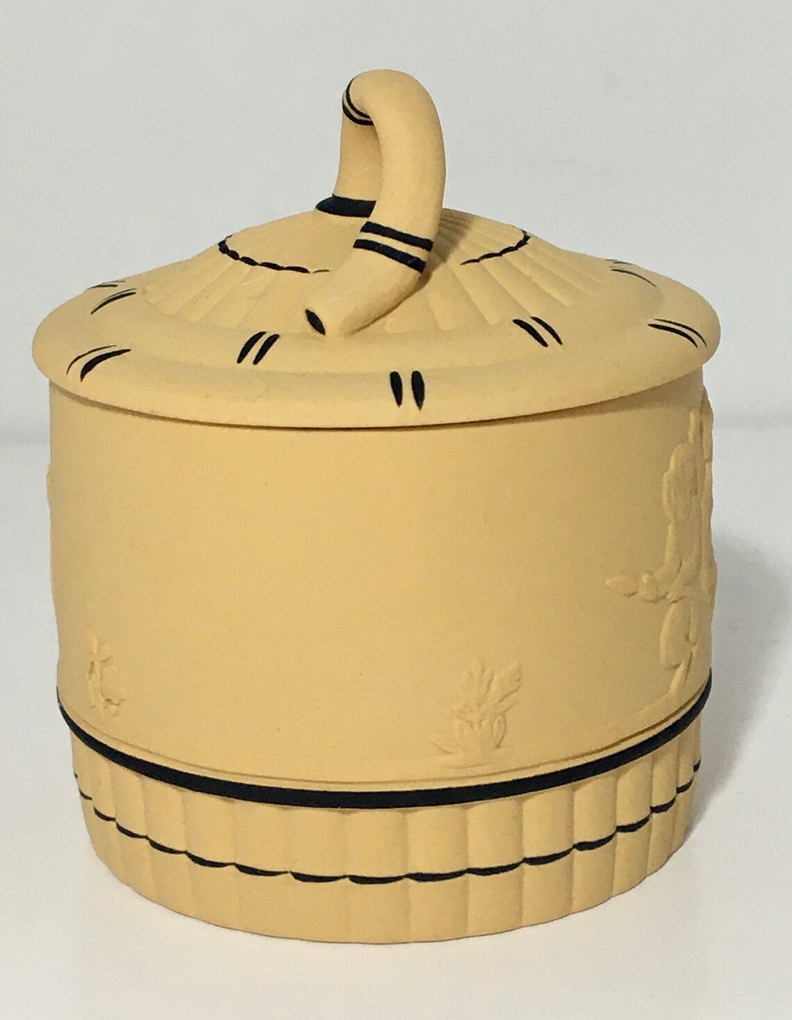 Wedgwood Yellow Jasperware Covered Sugar Condiments Jar Etsy