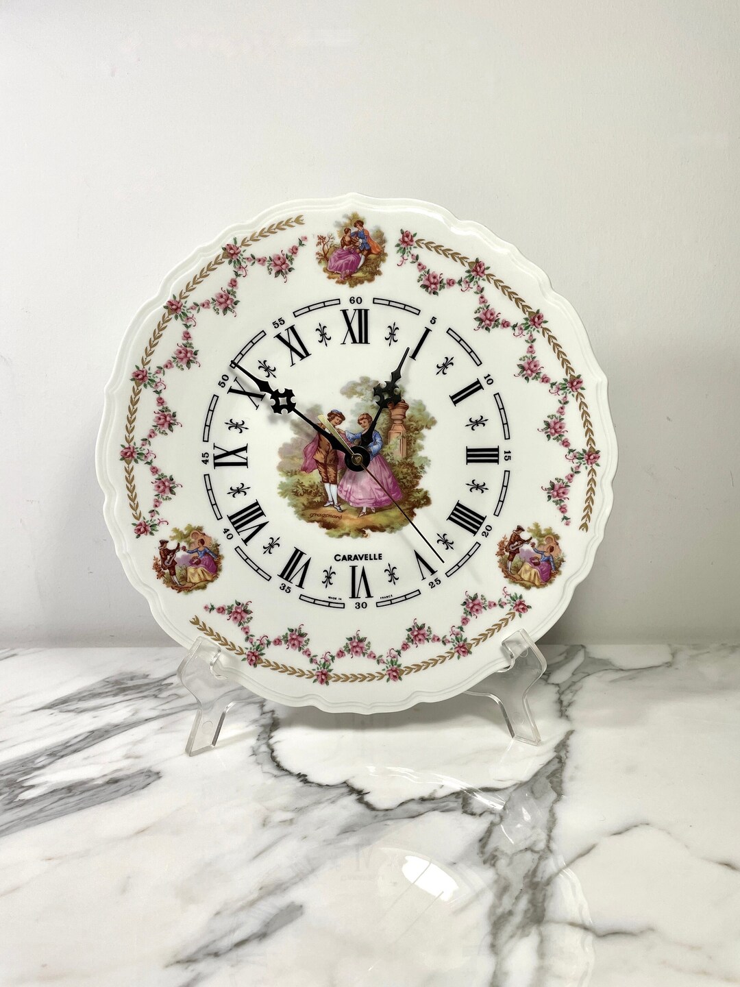 Limoges Porcelain Plate Wall Clock Fragonard Love Story / Etsy