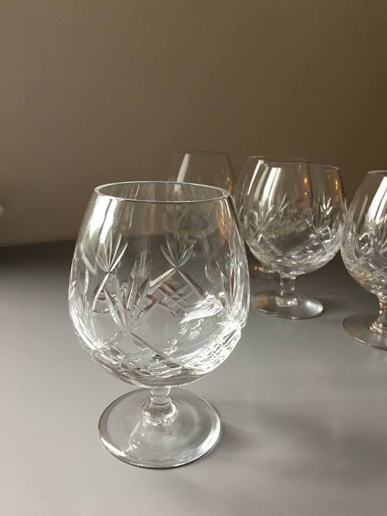 Vintage Handblown Cut Crystal Brandy Glasses / Set of 2 Etsy