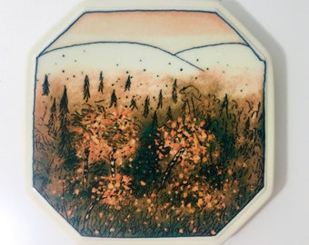 Arabia for Finnair "Ruska", Autumn Wall Plate by Heljä Liukko-Sundström, Wall Plaque