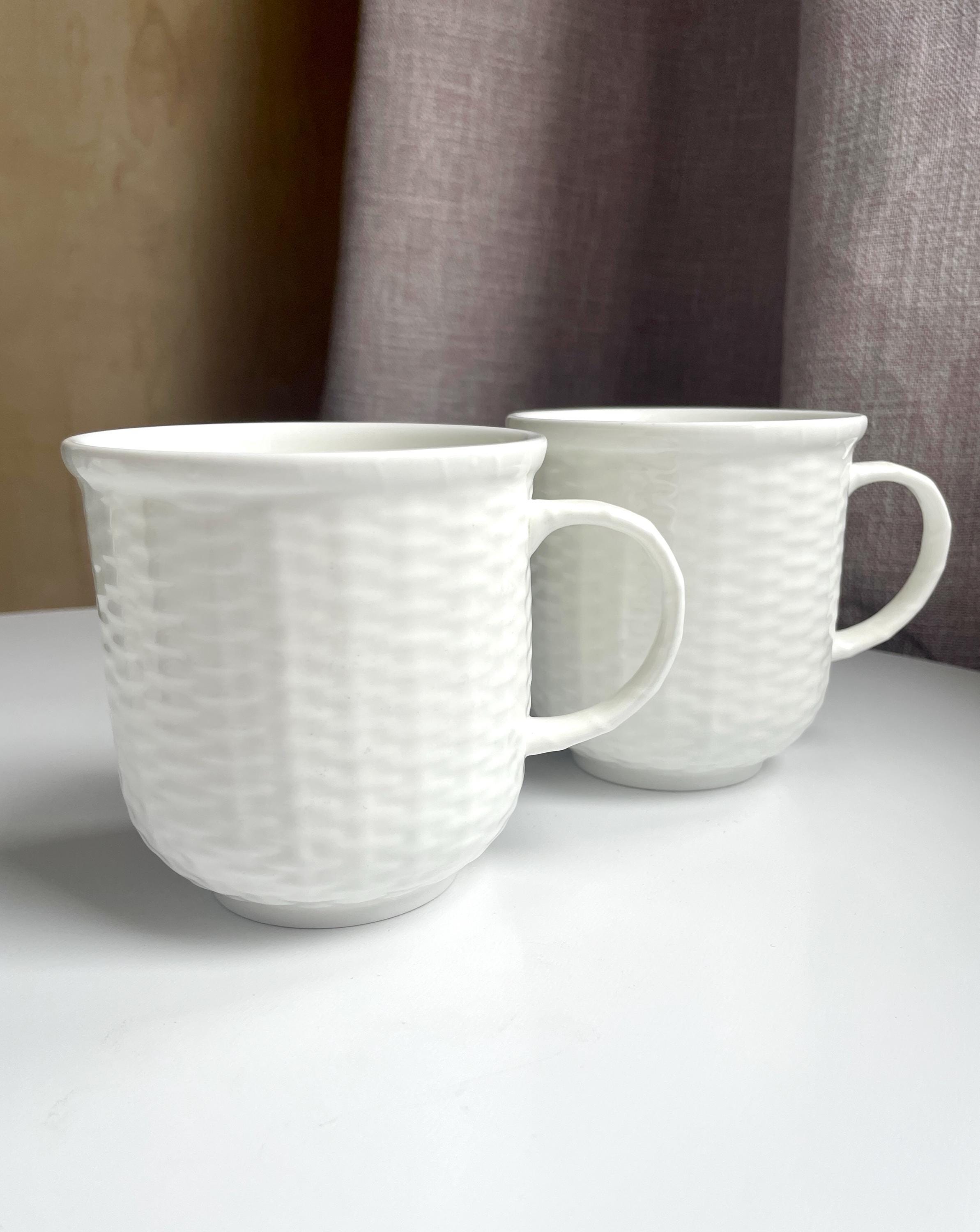 RESERVED** Vintage Wedgwood Nantucket Mugs, Embossed Basketweave 