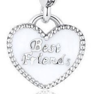 Auténtico encanto colgante de plata de ley - mejores amigos siempre allí encanto - CZ cuenta encanto - se adapta a la pulsera europea y pandora encanto