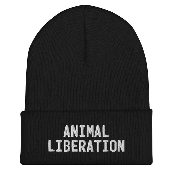 Animal Liberation | Cuffed Beanie | Vegan | Meat is Murder | Animal Rights | Justice | Mercy for Animals