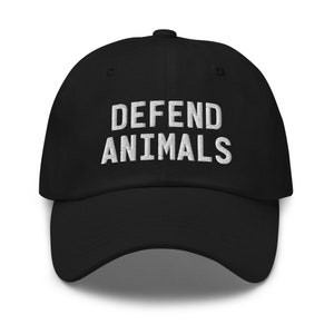 Defend Animals Cotton Cap Vegan Dad Hat Animal Liberation Animal Rights Justice Mercy for Animals American Made image 1