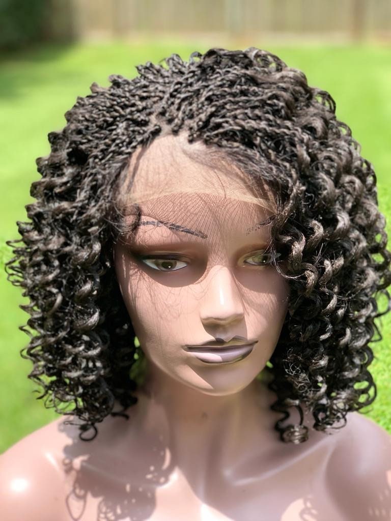 Braided curly wig.just as pictured. Made to order.neatly & Etsy