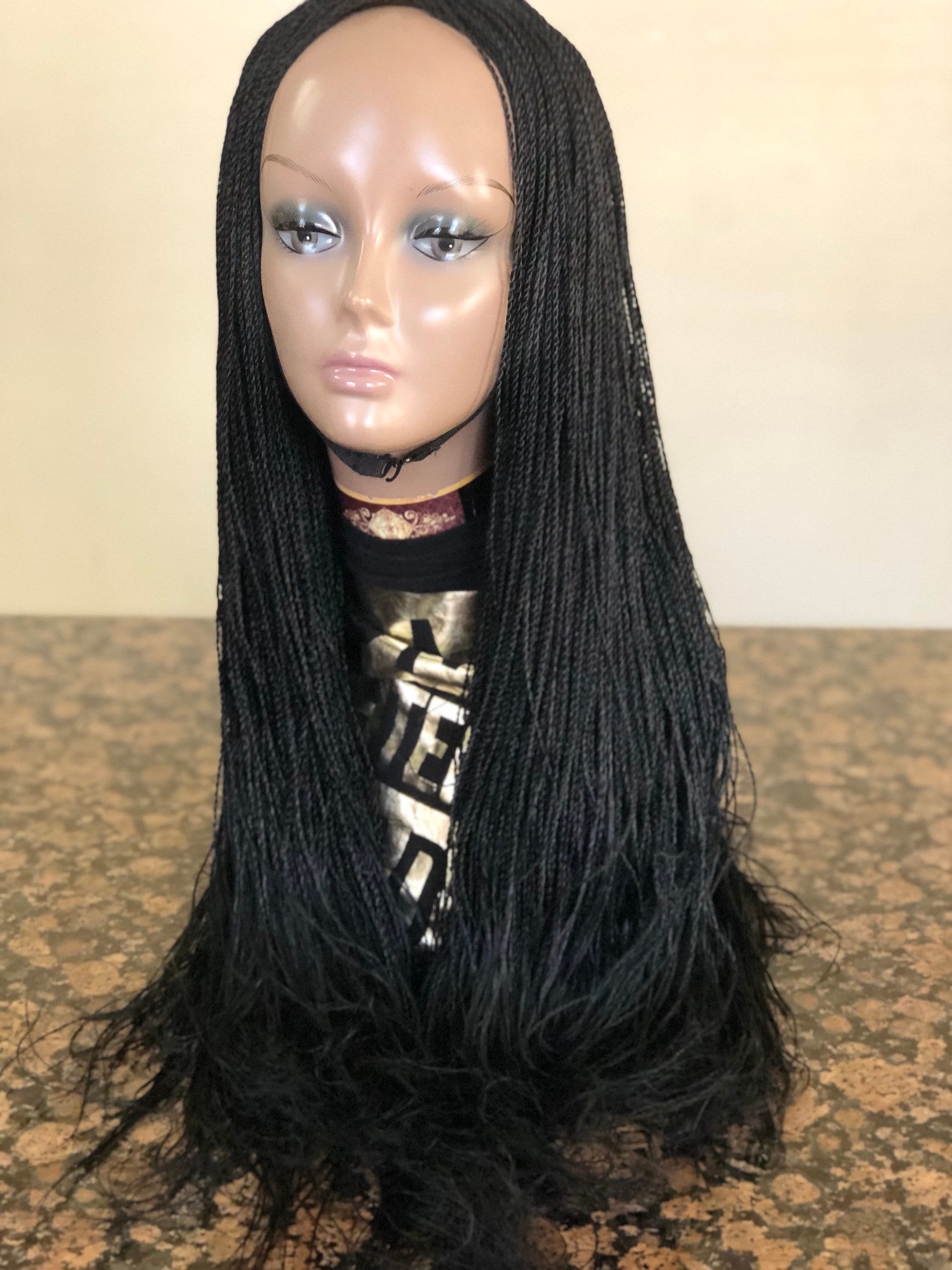 Braided micro senegalese twist wig/Fully handmade./ full and Etsy