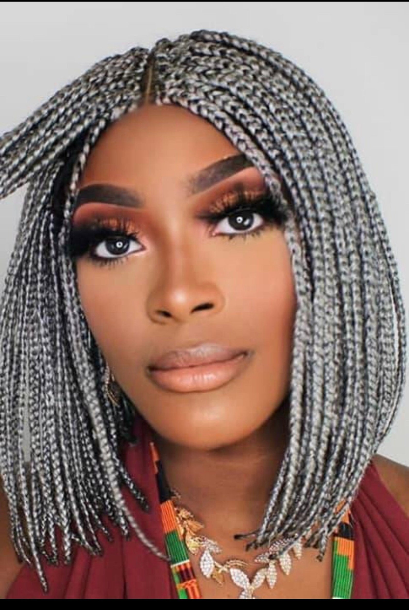 Braided wig bob wig gray bob wig for black womenThe gray is Etsy