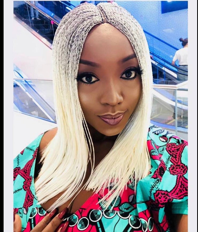 Braided twist wig/ blunt cut/ Neatly and tightly done . Etsy