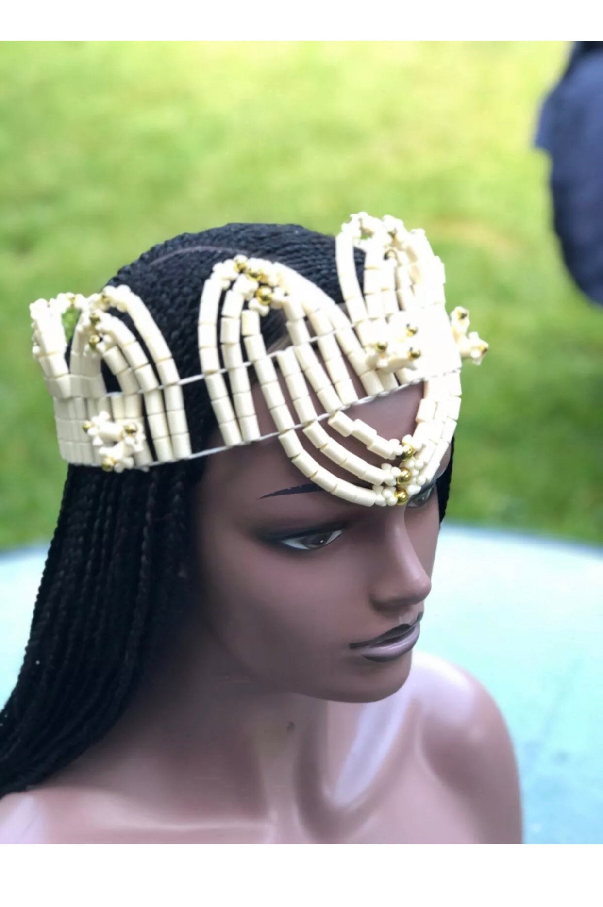 Couronne perlée de corail pour les mariages traditionnels. Etsy