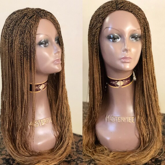 Braided Micro Twist Wig With Dark Roots Pls Chose Your Etsy