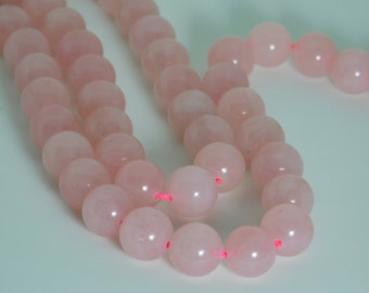 Rose Quartz natural plain round - 10mm - STK-50-RSQB-02