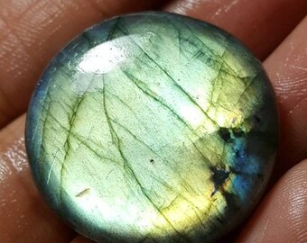 Labradorite natural plain coinshape cabochon - Approx- 28.5mm x 7mm