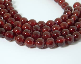 Carnelian natural plain round bead - 10mm - STK-49-CRNB-04