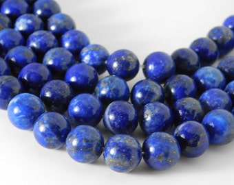 Lapis natural plain round beads - 10mm - STK-01-LPSB-05