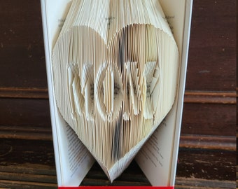Mom in Heart Folded Book Art Decor Gift
