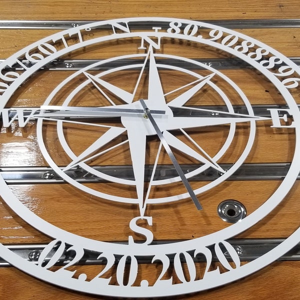 Metal Compass rose - Clock