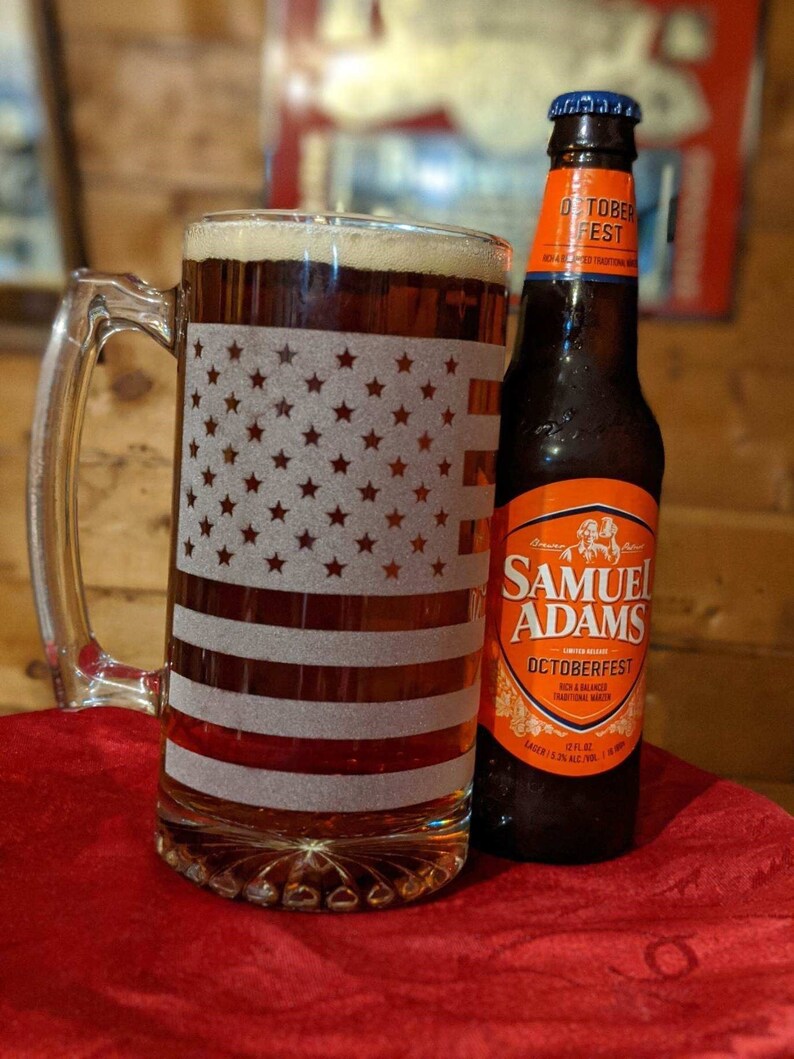 American Flag Beer Mug 25oz Etsy