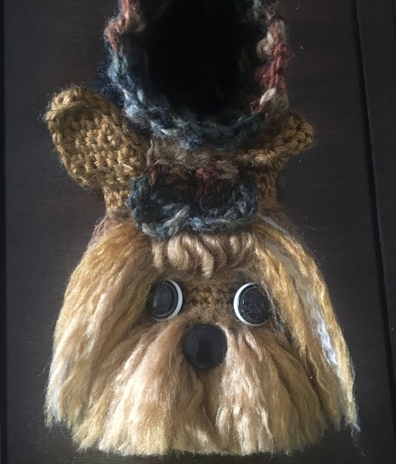 Yorkie Long Hair Slippers Handmade Crochet Customizable Etsy