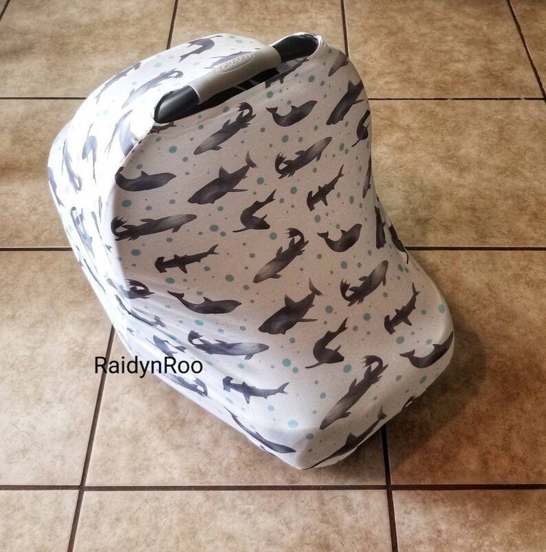 Sharks Baby Car Seat Cover Stretchy Multi Use Nursing Cover Etsy