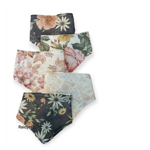 Floral Muslin Baby Bandana Bibs: Adjustable Drool Bib