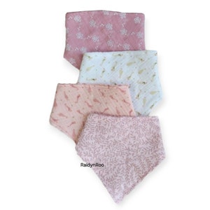 Muslin Baby Bandana Bibs: Set of 4 Cotton Gauze Dribble Bibs
