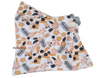 Floral | Bullet Knit | Pacifier Lovey | Security Blanket | Cuddle Toy | Baby Binky | Paci Holder