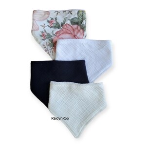 Muslin Baby Bandana Bibs: Adjustable Drool Bib Set