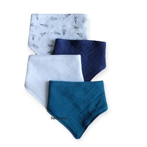 Muslin Baby Bandana Bibs: Cotton Gauze Drool Bib Set