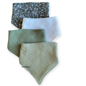 Muslin Baby Bandana Bibs: Cotton Gauze Drool Bib Set