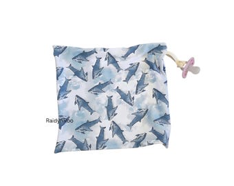 Sharks | 11x11 Baby Lovey | Security Blanket | Cuddle Toy | Baby Binky | Paci Holder