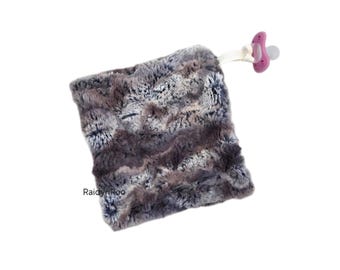 Brown | 9x9 | Baby Lovey | Pacifier Holder | Security Blanket | Minky | Cuddle Toy