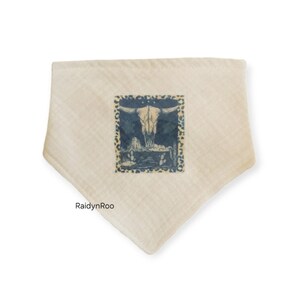 Natural Skulls Muslin Baby Bandana Bib: Gauze Drool Bib