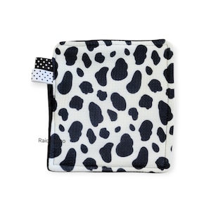 Black and White Cow Minky Crinkle Baby Toy: Sensory Lovey with Ribbons