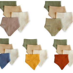 Muslin Baby Bandana Bibs: Adjustable Drool Bib Set