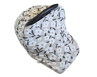 Flower | Baby Car Seat Cover |  Stretchy | Multi-Use Canopy | Nursing