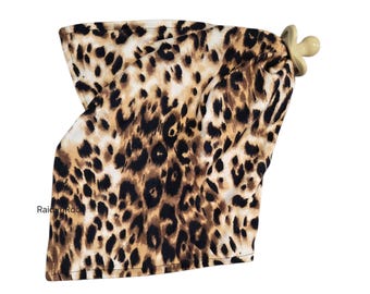 Leopard | Baby Lovey | Security Blanket | Cuddle Toy  | Baby Binky | Paci Holder