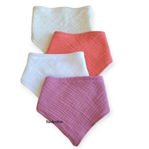 Muslin Baby Bandana Bibs: Cotton Gauze Drool Bib Set