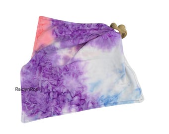Pink Tie Dye | Pacifier Lovey | Security Blanket | Cuddle Toy | Baby Binky | Paci Holder