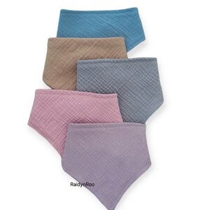 Cotton Muslin Baby Bandana Bibs: Adjustable Drool Bib (4-18 Months)