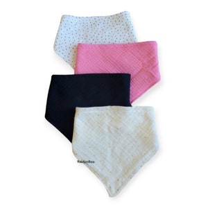 Muslin Baby Bandana Bibs: Cotton Gauze Drool Bib Set
