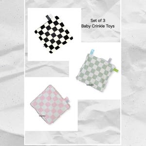 Baby Crinkle Toy, Baggy Blanket, Baby Lovey, Noisy Blanket, Sensory Lovey, Baby Shower Gift