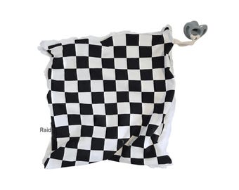Checkerboard Baby Lovey | Minky Security Blanket | Pacifier Holder
