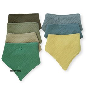 Cotton Muslin Baby Bandana Bibs: Adjustable Drool Bib