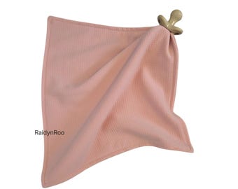 Peach | Pacifier Lovey | Bullet Knit | Security Blanket | Cuddle Toy | Baby Binky | Paci Holder