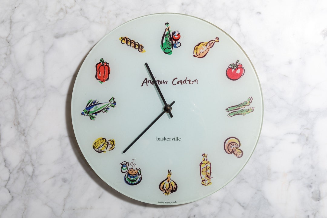 12 Baskerville Wall Clock by Andrew Condron Food wine Etsy
