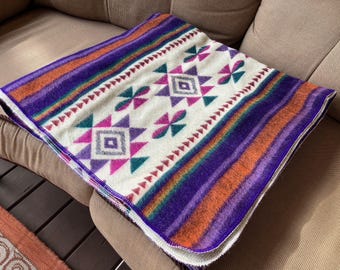 Queen Alpaca Wool Blanket: Reversible Indigenous Throw from Ecuador